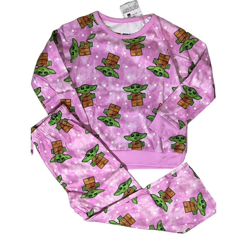 LEGO Star Wars Mandalorian The Child Yoda pink fleece pajama set PJs 4/5